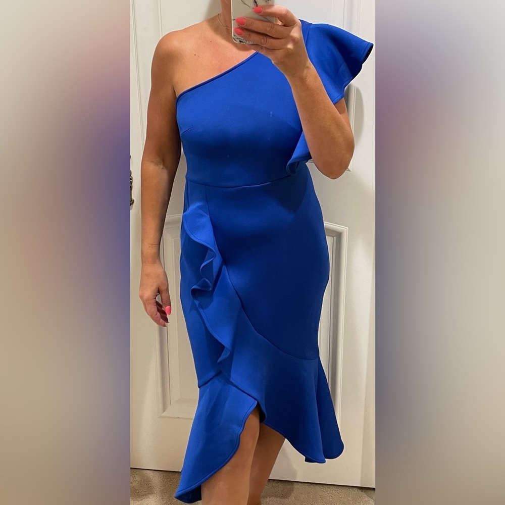 Brand new one shoulder blue dress
